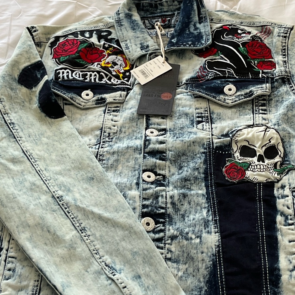 Smoke House Print Jean Jacket